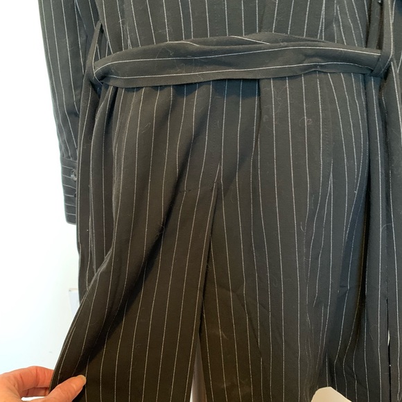 Navy with white stripe belted blazer jacket - Picture 4 of 6